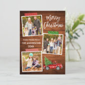 Penseel Script Craft Tape Wood met kerstmis Feestdagenkaart (Staand voorkant)