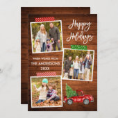 Penseel Script Craft Tape Wood  Red Truck Feestdagenkaart (Voorkant / Achterkant)