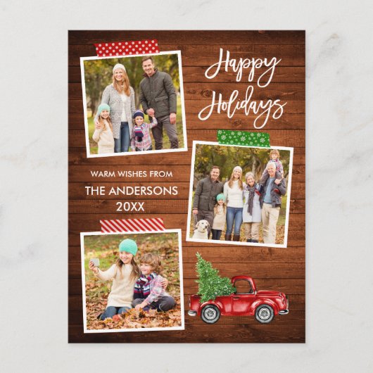 Penseel Script Craft Tape Wood  Truck Holiday Briefkaart (Voorkant)