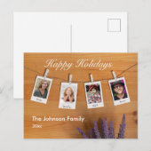 Penseel Script Family 4 Foto Prettige feestdagen H Briefkaart (Voorkant / Achterkant)