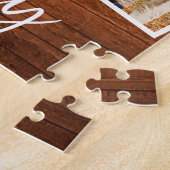 Penseel Script Family 4 Foto Rustic Wood Print Legpuzzel (Zijkant)