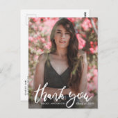 Penseel script foto overlay afstuderen dank u briefkaart (Voorkant / Achterkant)