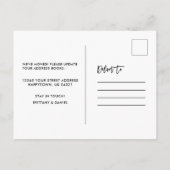 Penseel Script Foto Rustiek Adres wijzigen Rode Vr Briefkaart (Achterkant)