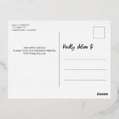 Penseel-Script-fotoweddenschap De datum opslaan Folie Uitnodiging Briefkaart (Achterkant)