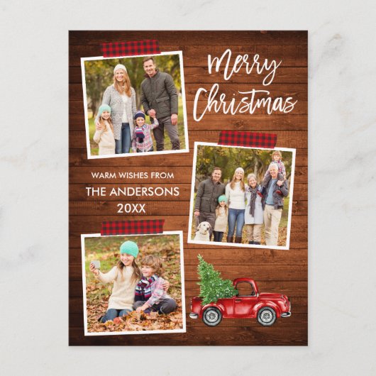 Penseel script geplakt tapehout kerstmis briefkaart (Voorkant)