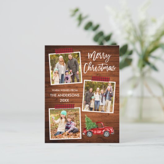 Penseel script geplakt tapehout kerstmis briefkaart (Staand voorkant)