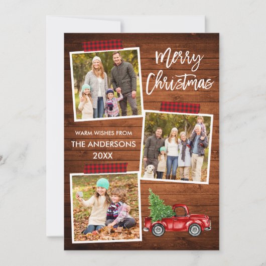 Penseel script geplakt tapehout kerstmis feestdagenkaart (Voorkant)