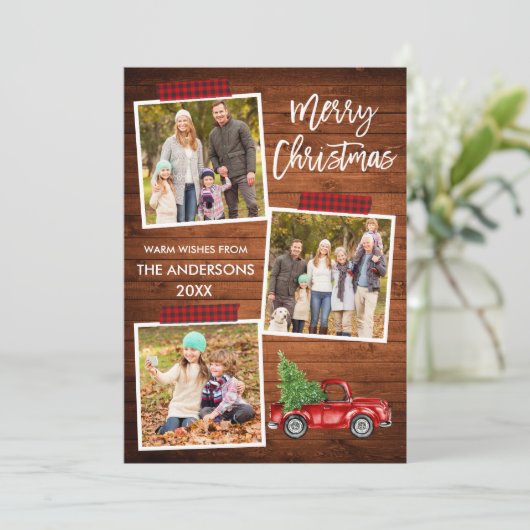 Penseel script geplakt tapehout kerstmis feestdagenkaart (Staand voorkant)