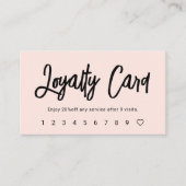 Penseel Script Girly Blush Pink Loyalty Kaart (Voorkant)