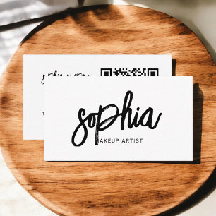 Penseel Script Girly White Visitekaartje