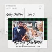 Penseel Script Green Pset Weddenschap met kerstmis Briefkaart (Voorkant / Achterkant)