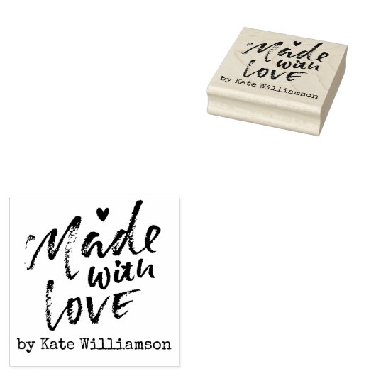 Penseel script handgemaakte Business Stamp Rubberstempel (Gestempeld)