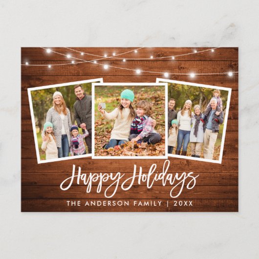 Penseel Script Hood Lichten 3 Fotoserie Briefkaart (Voorkant)