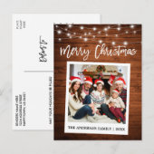 Penseel Script Instant Camera Foto Wood Kerstmis Briefkaart (Voorkant / Achterkant)