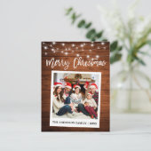 Penseel Script Instant Camera Foto Wood Kerstmis Briefkaart (Staand voorkant)