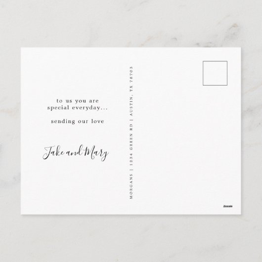 Penseel script knuffels en kussen Foto Briefkaart (Achterkant)