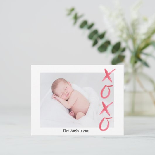 Penseel script knuffels en kussen Foto Briefkaart (Staand voorkant)