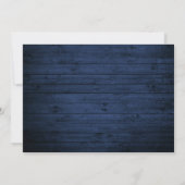 Penseel Script licht Rustic Blue Wood 3 Foto Feestdagenkaart (Achterkant)