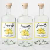 Penseel Script Limoncello Waterverf Lemons Likeurfles Etiket (Flessen)
