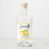 Penseel Script Limoncello Waterverf Lemons Likeurfles Etiket (Voorkant)