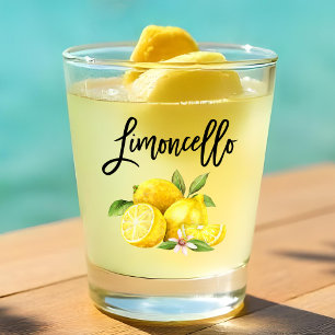 Penseel Script Limoncello Waterverf Lemons Shot Glas