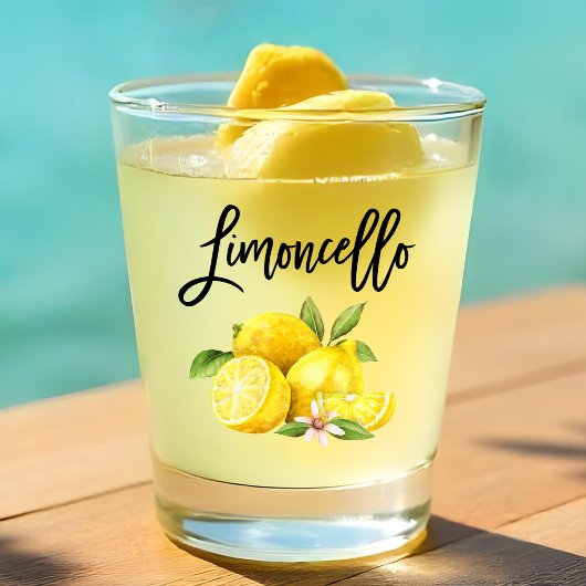 Penseel Script Limoncello Waterverf Lemons Shot Glas
