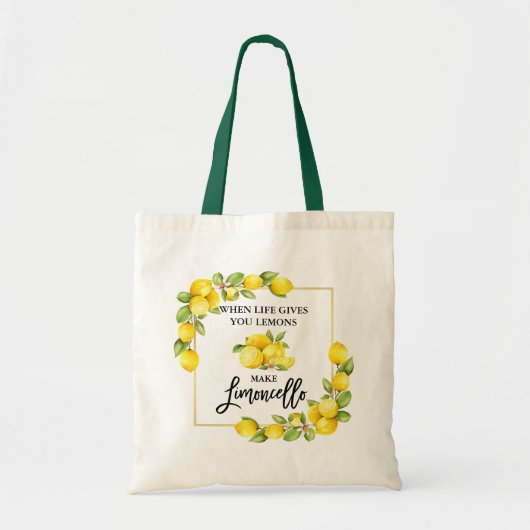 Penseel Script Limoncello Waterverf Lemons Tote Bag (Voorkant)