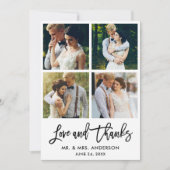 Penseel Script Love and Bedankt Wedding 4 Photo (Voorkant)
