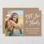 Penseel Script Love Bedankt Afstuderen Kraft (Voorkant / Achterkant)