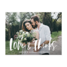 Penseel-Script Love & Bedankt Photo Weddenschap Be