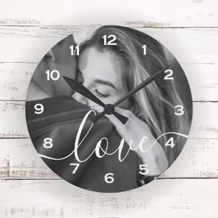 Penseel Script Love Custom Photo Keepomwille Ronde Klok