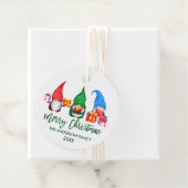 Penseel Script Merry Kerstmis Waterverf Gnomen Bedankjes Labels (In situ)