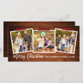 Penseel-script met houten tang voor kerstmis feestdagenkaart (Voorkant / Achterkant)