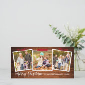 Penseel-script met houten tang voor kerstmis feestdagenkaart (Staand voorkant)