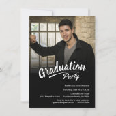 Penseel Script Modern Afstuderen 2+Sided Party fot Kaart (Achterkant)