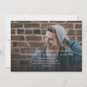 Penseel Script Modern Afstuderen 2-zijdig Foto Par Kaart (Achterkant)