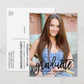 Penseel Script Modern Gradun Party Foto Uitnodiging Briefkaart (Voorkant / Achterkant)