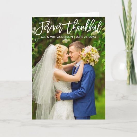 Penseel Script Modern voor altijd dankzij wigende Bedankkaart (Voorkant)