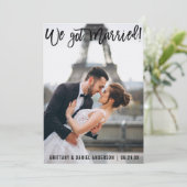 Penseel Script Modern We hebben een gehuwde paarse Aankondiging (Staand voorkant)