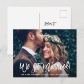 Penseel Script Modern We hebben een gehuwde paarse Briefkaart (Voorkant / Achterkant)