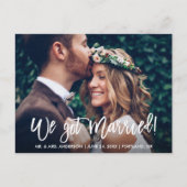 Penseel Script Modern We hebben een gehuwde paarse Briefkaart (Voorkant)