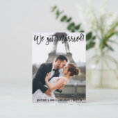 Penseel Script Modern We hebben een gehuwde paarse Briefkaart (Staand voorkant)