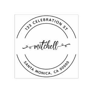 Penseel Script Moderne Return Address Rubber Stamp Rubberstempel
