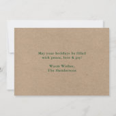 Penseel Script Photo Merry Kerstmis Kaart Kraft (Achterkant)