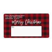 Penseel Script Red Buffalo met kerstcadeau Etiket (Voorkant)