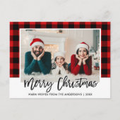 Penseel Script Red Pset Family met kerstmis Briefkaart (Voorkant)