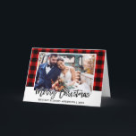 Penseel Script Red Pset Weddenschap met kerstmis Feestdagen Kaart<br><div class="desc">Moderne Kaart voor Roodspeldenweduwschap met penseeltekst</div>