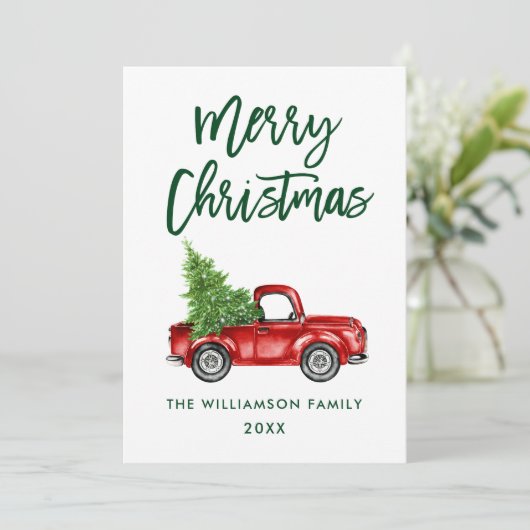 Penseel Script Red  Truck Kaart GB (Staand voorkant)