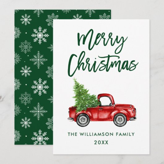 Penseel Script Red  Truck Kaart GB (Voorkant / Achterkant)