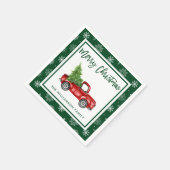 Penseel Script Red Truck Kerstparty GR Servet (Hoek)